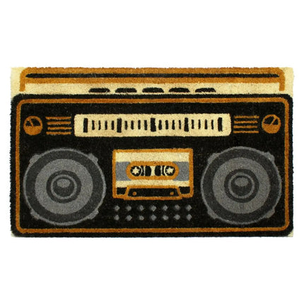 Boombox Doormat, by RugSmith Machine Tufted, Coir, 18" X 30"